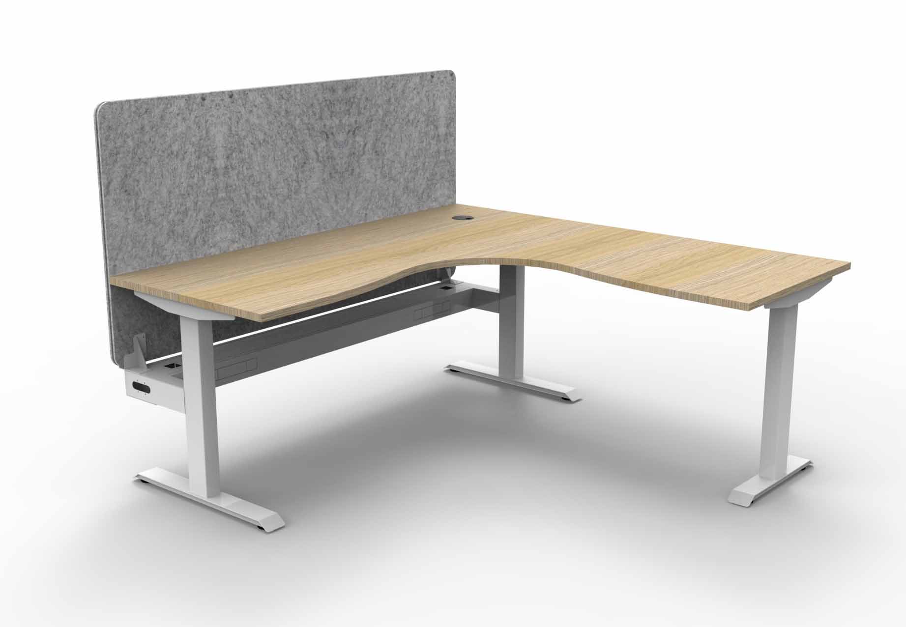 Boost Static Corner Workstation with Cable Tray and Eco Screen